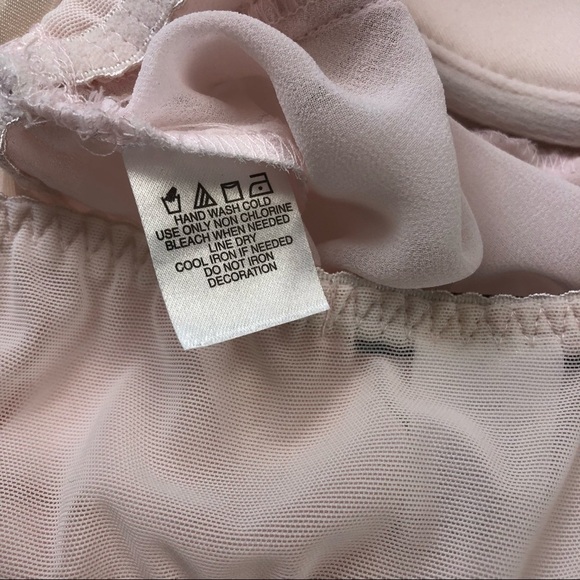 𝅺LINDA Donatella baby doll lingerie soft pink sheer Medium embellished - Picture 6 of 6
